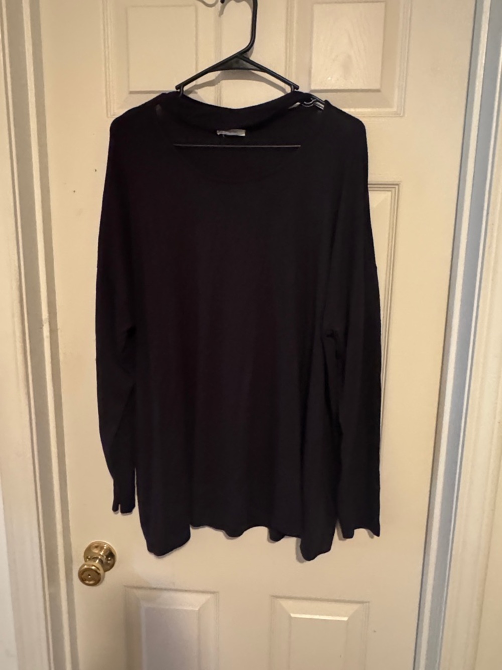 Maurices Black Long-Sleeve Crewneck Sweater with choker detail